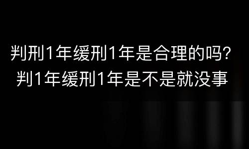 判刑1年缓刑1年是合理的吗？ 判1年缓刑1年是不是就没事
