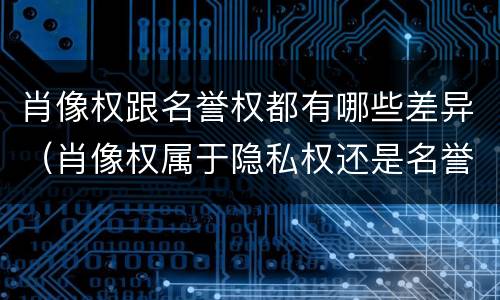 肖像权跟名誉权都有哪些差异（肖像权属于隐私权还是名誉权）