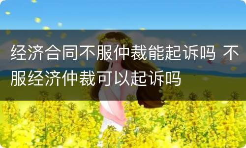 经济合同不服仲裁能起诉吗 不服经济仲裁可以起诉吗