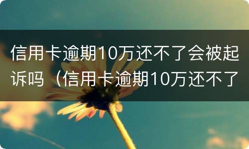 信用卡逾期10万还不了会被起诉吗（信用卡逾期10万还不了会被起诉吗怎么办）