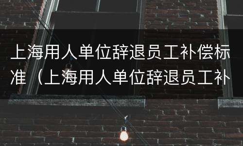 上海用人单位辞退员工补偿标准（上海用人单位辞退员工补偿标准表）