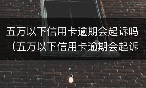 五万以下信用卡逾期会起诉吗（五万以下信用卡逾期会起诉吗知乎）