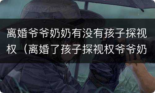 离婚爷爷奶奶有没有孩子探视权（离婚了孩子探视权爷爷奶奶有吗）