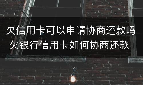 欠信用卡可以申请协商还款吗 欠银行信用卡如何协商还款