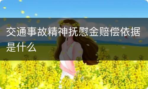 交通事故精神抚慰金赔偿依据是什么