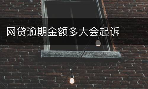 网贷逾期金额多大会起诉
