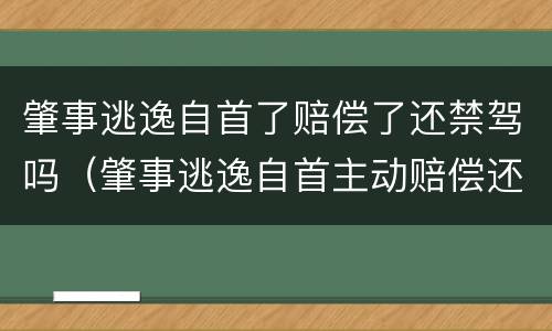 肇事逃逸自首了赔偿了还禁驾吗（肇事逃逸自首主动赔偿还用坐牢吗）
