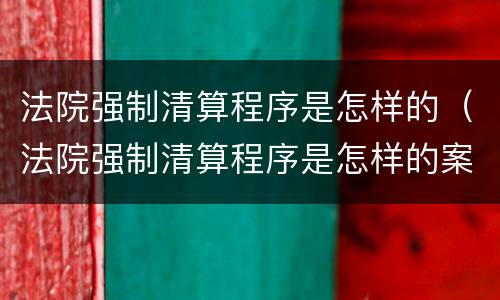 法院强制清算程序是怎样的（法院强制清算程序是怎样的案例）