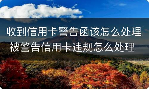 收到信用卡警告函该怎么处理 被警告信用卡违规怎么处理