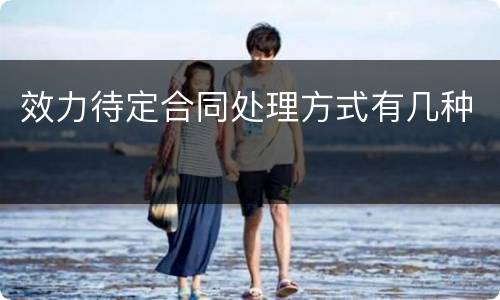 效力待定合同处理方式有几种