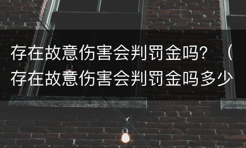 存在故意伤害会判罚金吗？（存在故意伤害会判罚金吗多少钱）