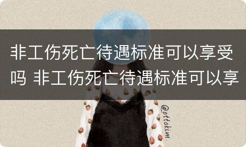 非工伤死亡待遇标准可以享受吗 非工伤死亡待遇标准可以享受吗知乎