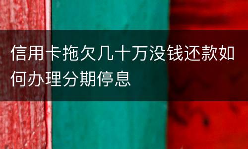 信用卡拖欠几十万没钱还款如何办理分期停息