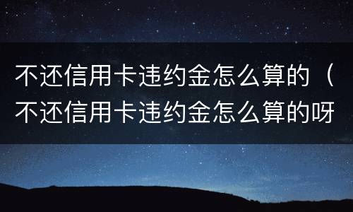不还信用卡违约金怎么算的（不还信用卡违约金怎么算的呀）