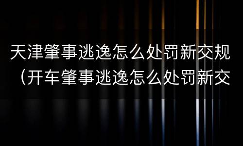 天津肇事逃逸怎么处罚新交规（开车肇事逃逸怎么处罚新交规）