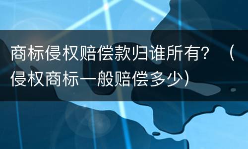 商标侵权赔偿款归谁所有？（侵权商标一般赔偿多少）