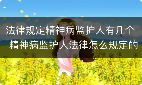 法律规定精神病监护人有几个 精神病监护人法律怎么规定的