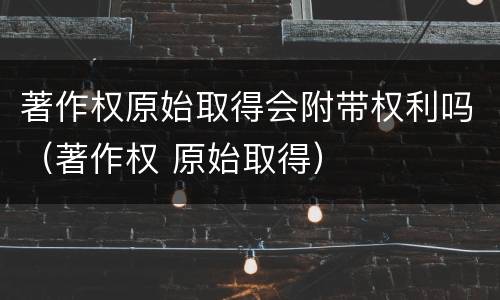 著作权原始取得会附带权利吗（著作权 原始取得）