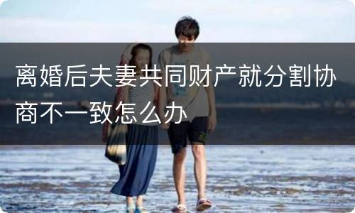 离婚后夫妻共同财产就分割协商不一致怎么办