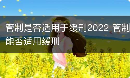 管制是否适用于缓刑2022 管制能否适用缓刑