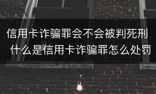 信用卡诈骗罪会不会被判死刑 什么是信用卡诈骗罪怎么处罚