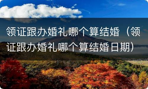 领证跟办婚礼哪个算结婚（领证跟办婚礼哪个算结婚日期）