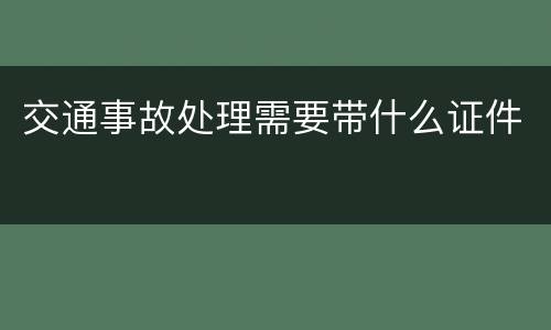 交通事故处理需要带什么证件
