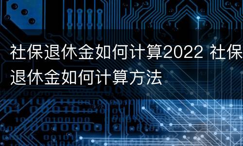 社保退休金如何计算2022 社保退休金如何计算方法