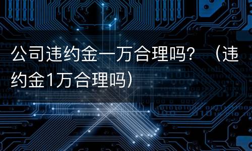 公司违约金一万合理吗？（违约金1万合理吗）
