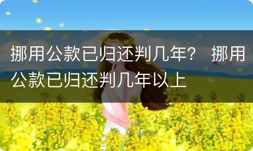 挪用公款已归还判几年？ 挪用公款已归还判几年以上