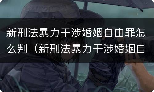 新刑法暴力干涉婚姻自由罪怎么判（新刑法暴力干涉婚姻自由罪怎么判定）