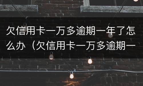 欠信用卡一万多逾期一年了怎么办（欠信用卡一万多逾期一年了怎么办呢）