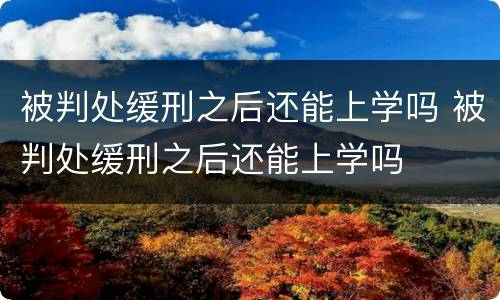被判处缓刑之后还能上学吗 被判处缓刑之后还能上学吗