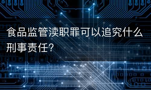 食品监管渎职罪可以追究什么刑事责任?