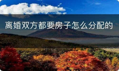 离婚双方都要房子怎么分配的