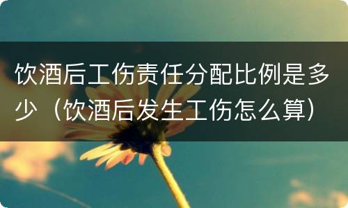 饮酒后工伤责任分配比例是多少（饮酒后发生工伤怎么算）