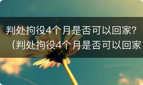 判处拘役4个月是否可以回家？（判处拘役4个月是否可以回家探视）