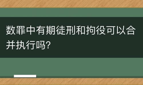 数罪中有期徒刑和拘役可以合并执行吗？