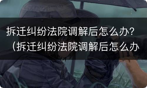 拆迁纠纷法院调解后怎么办？（拆迁纠纷法院调解后怎么办理）
