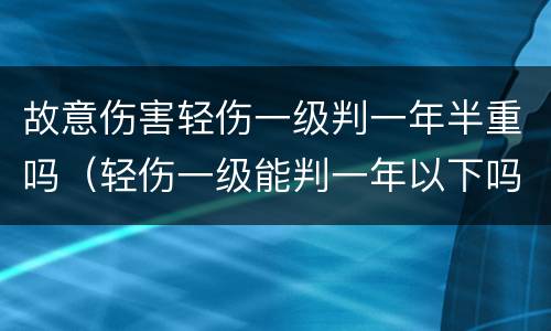 故意伤害轻伤一级判一年半重吗（轻伤一级能判一年以下吗）