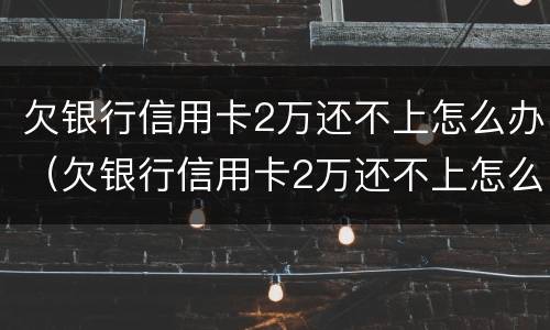 欠银行信用卡2万还不上怎么办（欠银行信用卡2万还不上怎么办呢）