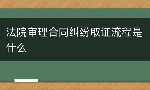 法院审理合同纠纷取证流程是什么