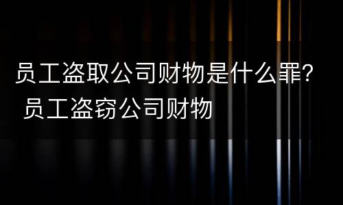 员工盗取公司财物是什么罪？ 员工盗窃公司财物