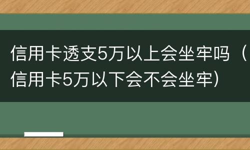 信用卡透支5万以上会坐牢吗（信用卡5万以下会不会坐牢）