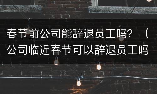 春节前公司能辞退员工吗？（公司临近春节可以辞退员工吗）