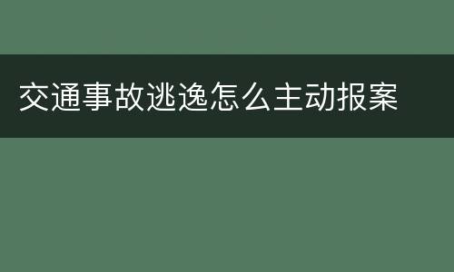 交通事故逃逸怎么主动报案