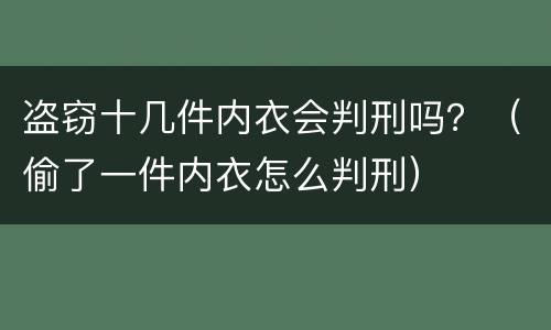 盗窃十几件内衣会判刑吗？（偷了一件内衣怎么判刑）