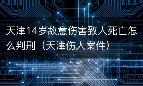 天津14岁故意伤害致人死亡怎么判刑（天津伤人案件）