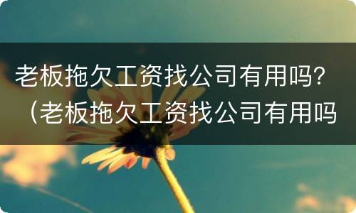老板拖欠工资找公司有用吗？（老板拖欠工资找公司有用吗知乎）