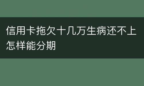 信用卡拖欠十几万生病还不上怎样能分期